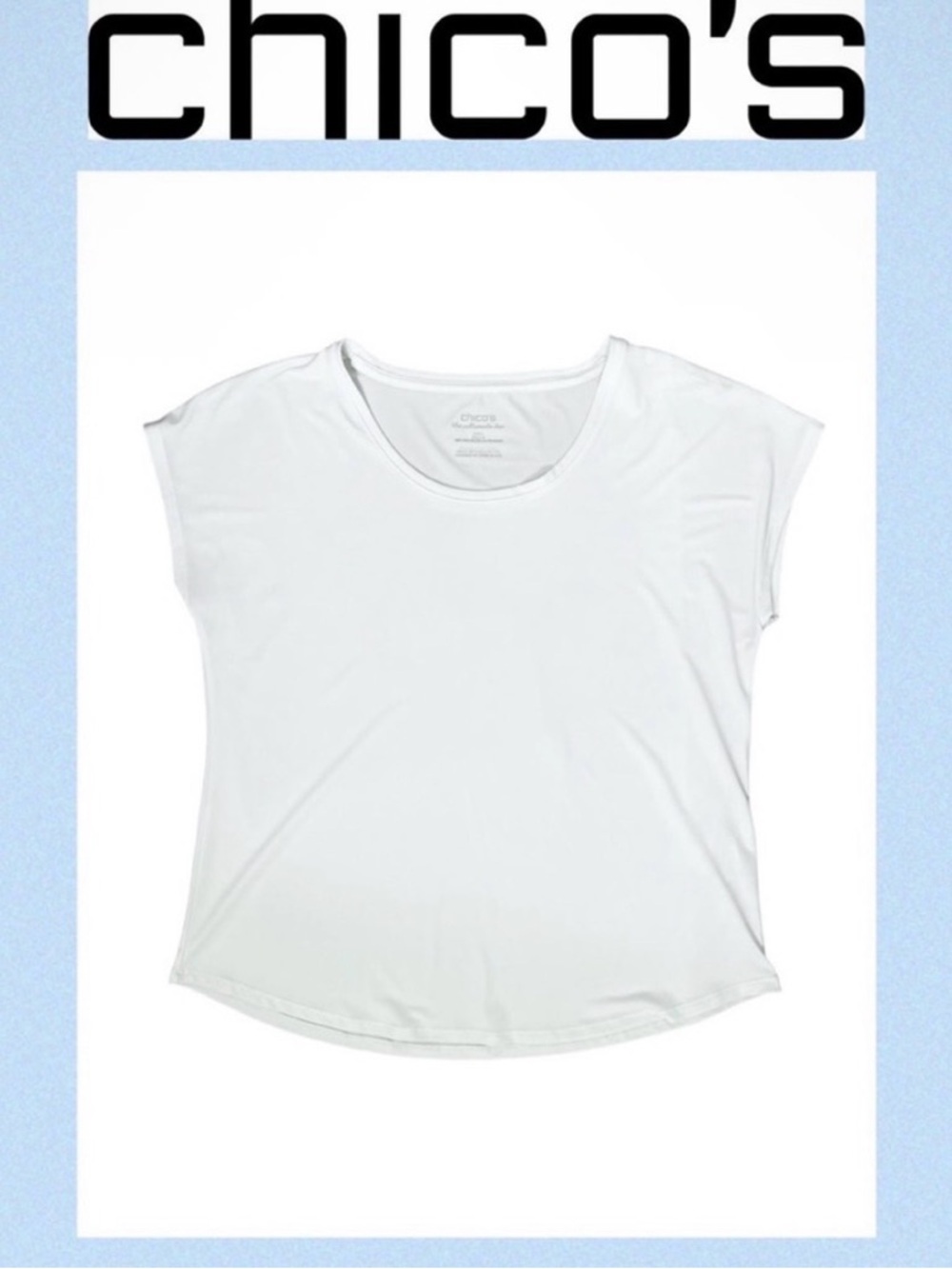 New Chico’s White Jersey Top 
Ultimate weekend Tee